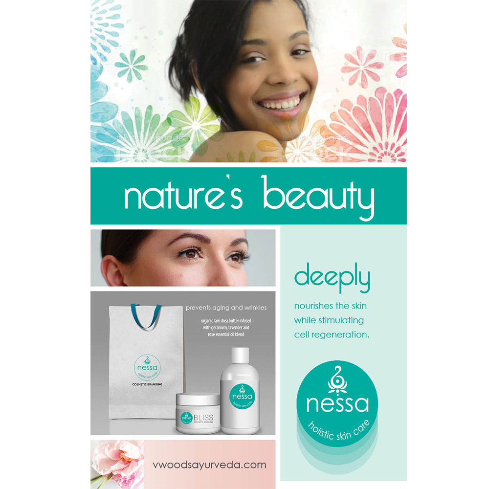 Promoting natural beauty product poster.