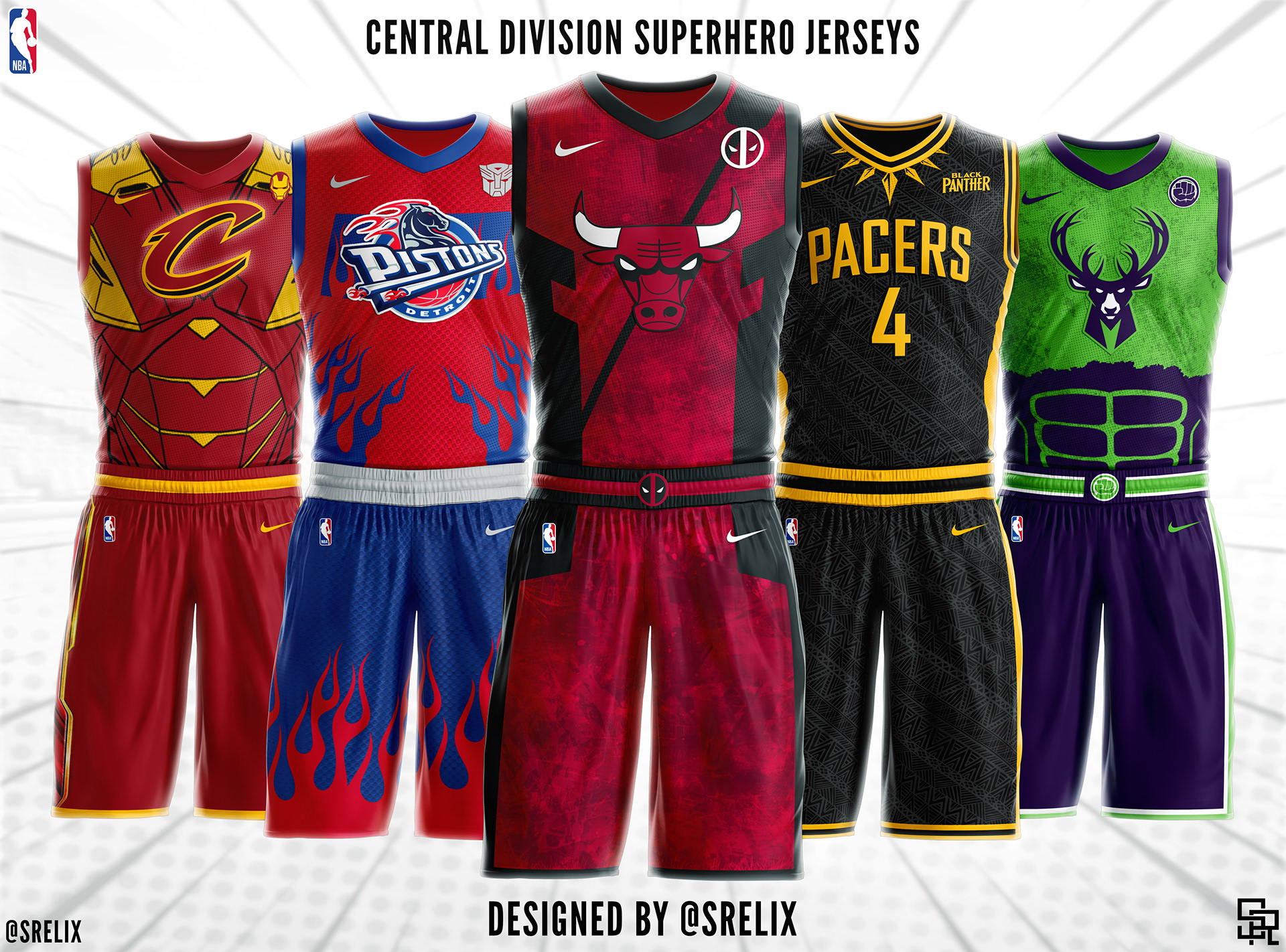 SRELIX Portfolio NBA x Superhero Jersey Concepts