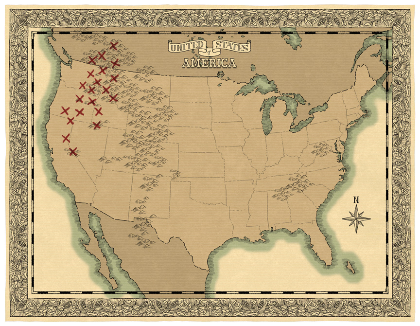North American sightings map