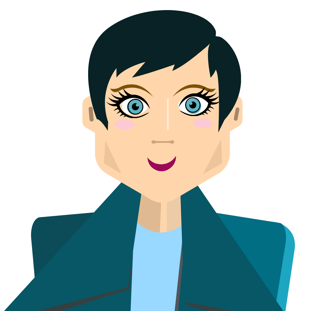 Female with short black hair
