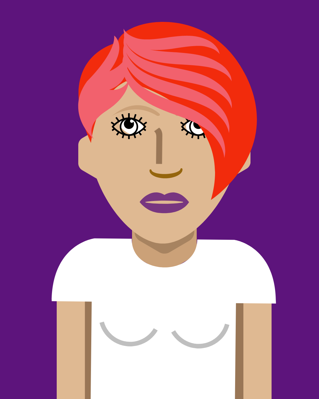 Alternative Female with Funky Hair Cut Moody Annoyed Frustrated Expression