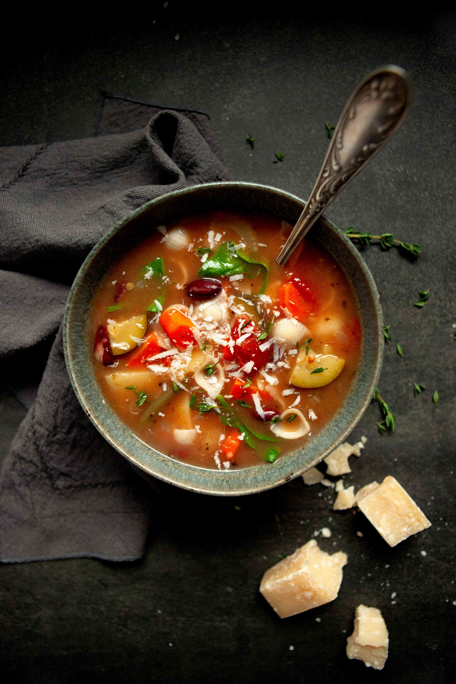 Minestrone Soup Top View