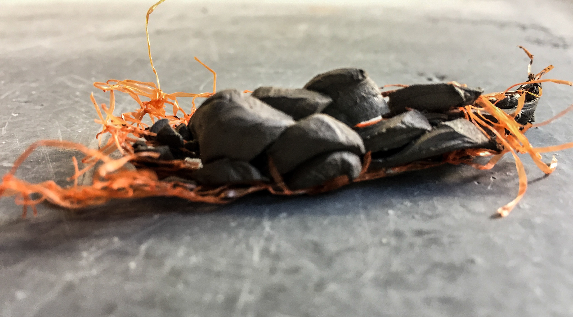Clay Pushed through food netting