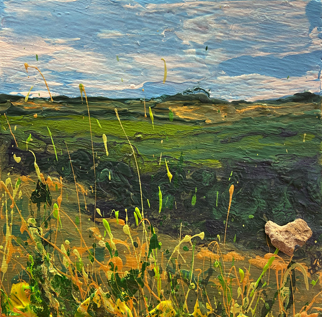 Green Pastures, 2020, Mixed media on panel
