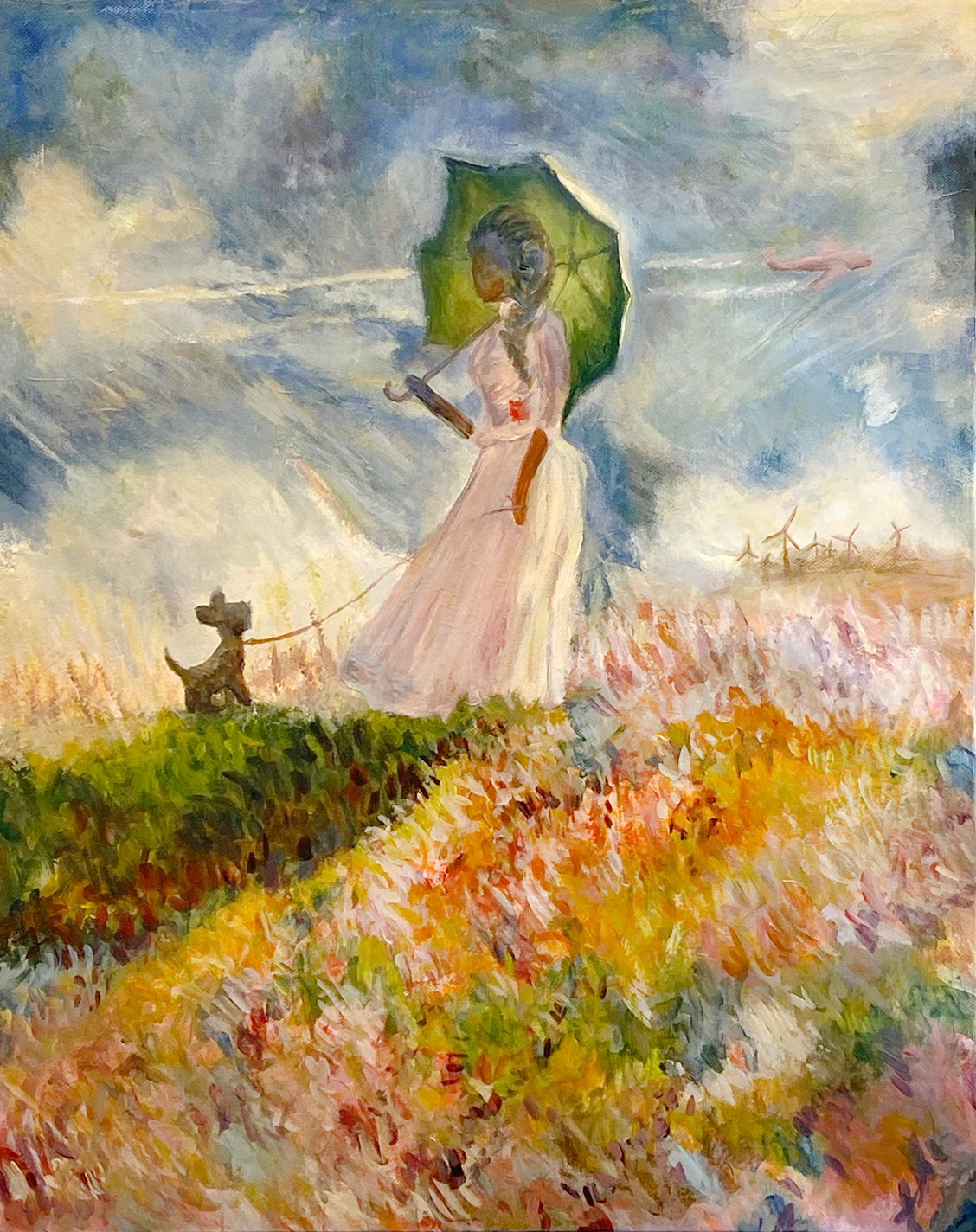 Julianna Mattson, "Going for a Stroll" Acrylic on canvas