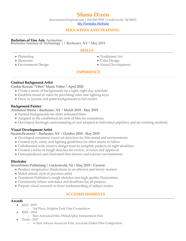 Shana Dixon - Resume