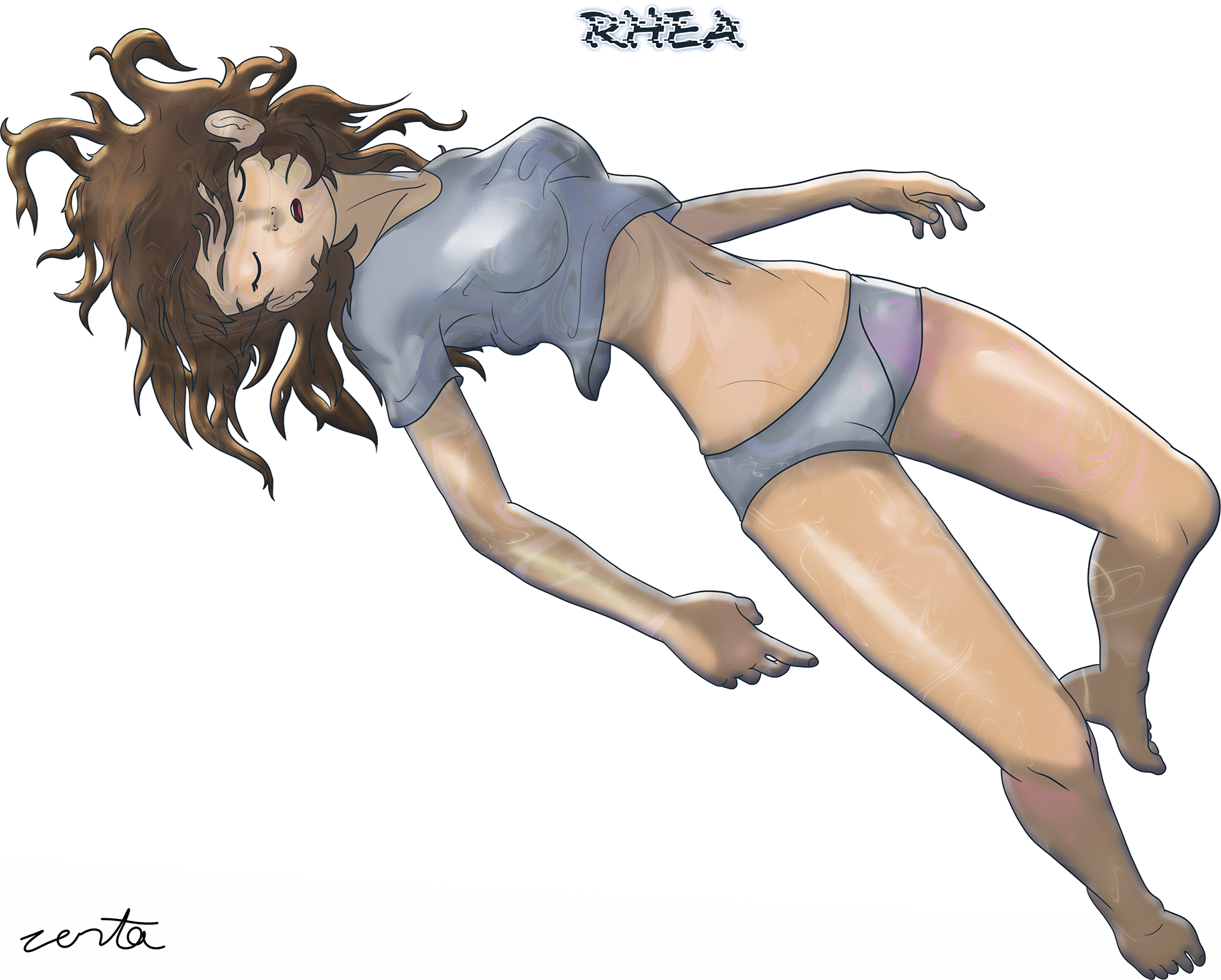 The girl in the gap. Rhea exists in the void between universes