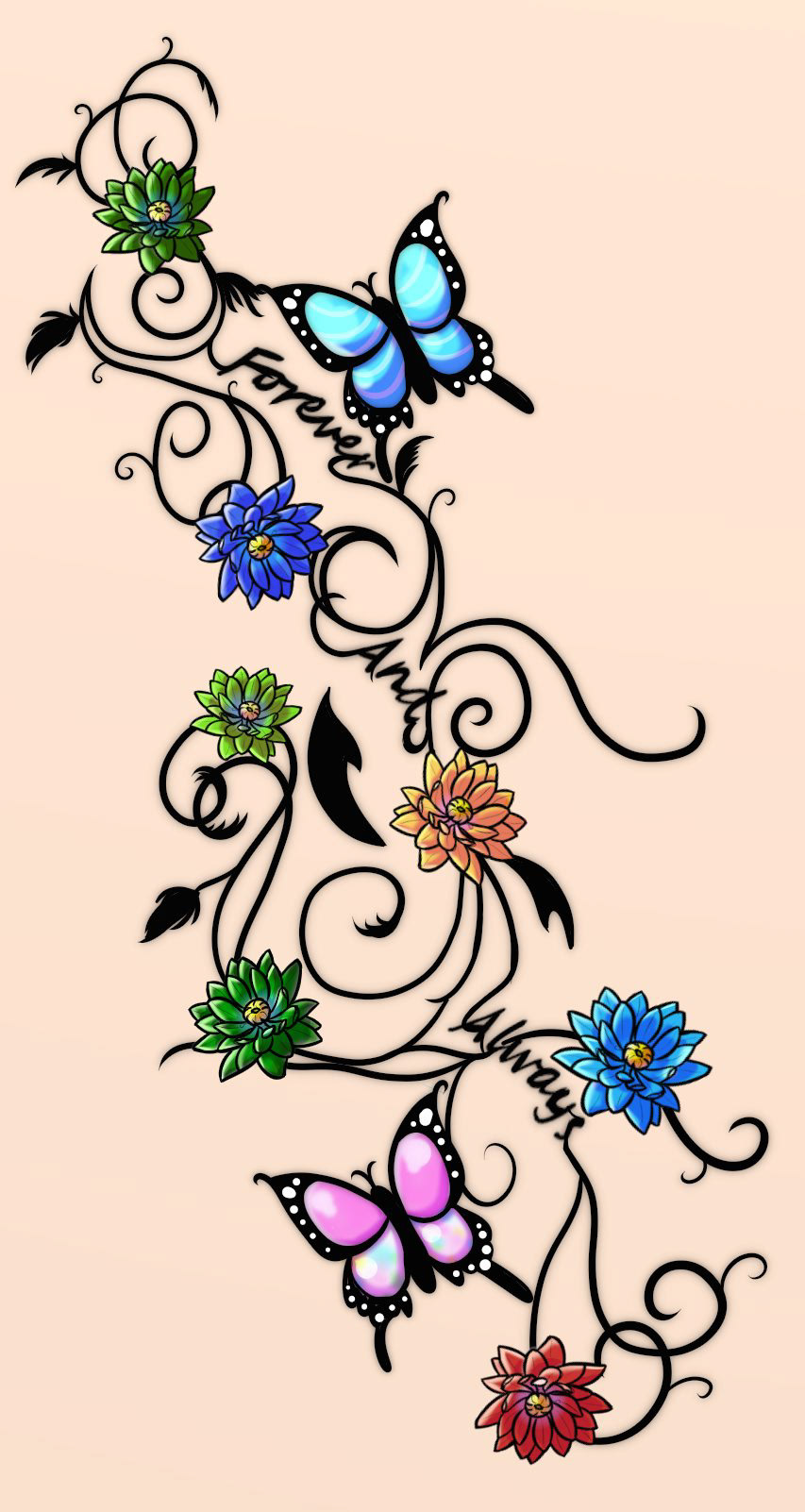 A tattoo design I made for my step-mother, which she now has on her body.