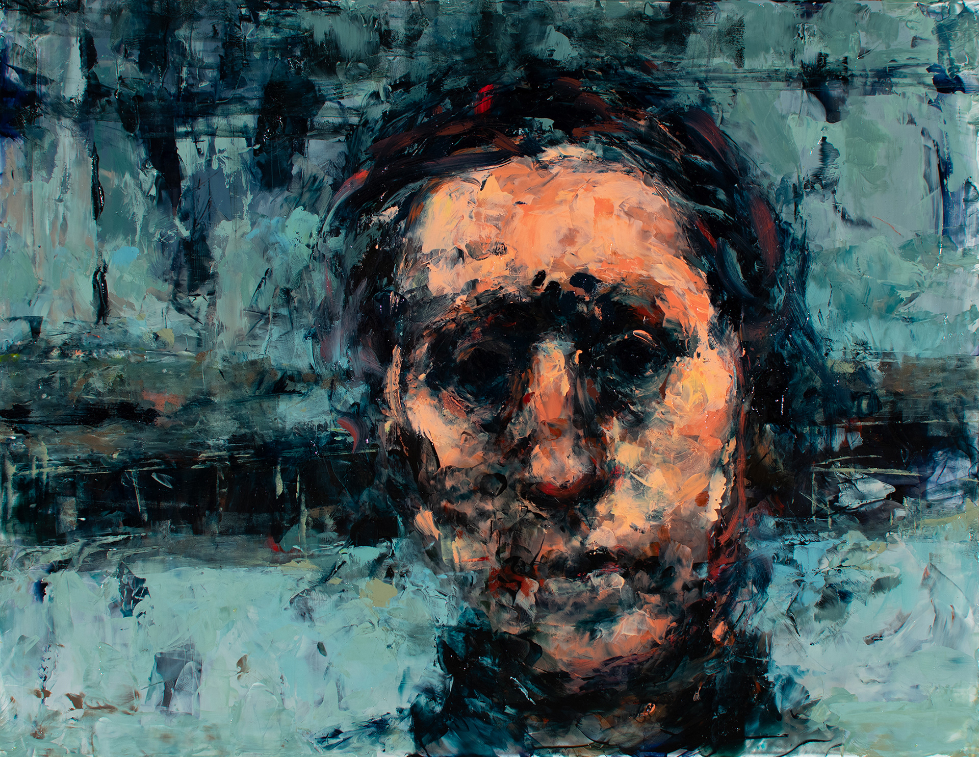 The Persistence of Absence, oil and acrylic on plexiglass, 11" x 14" x ½"