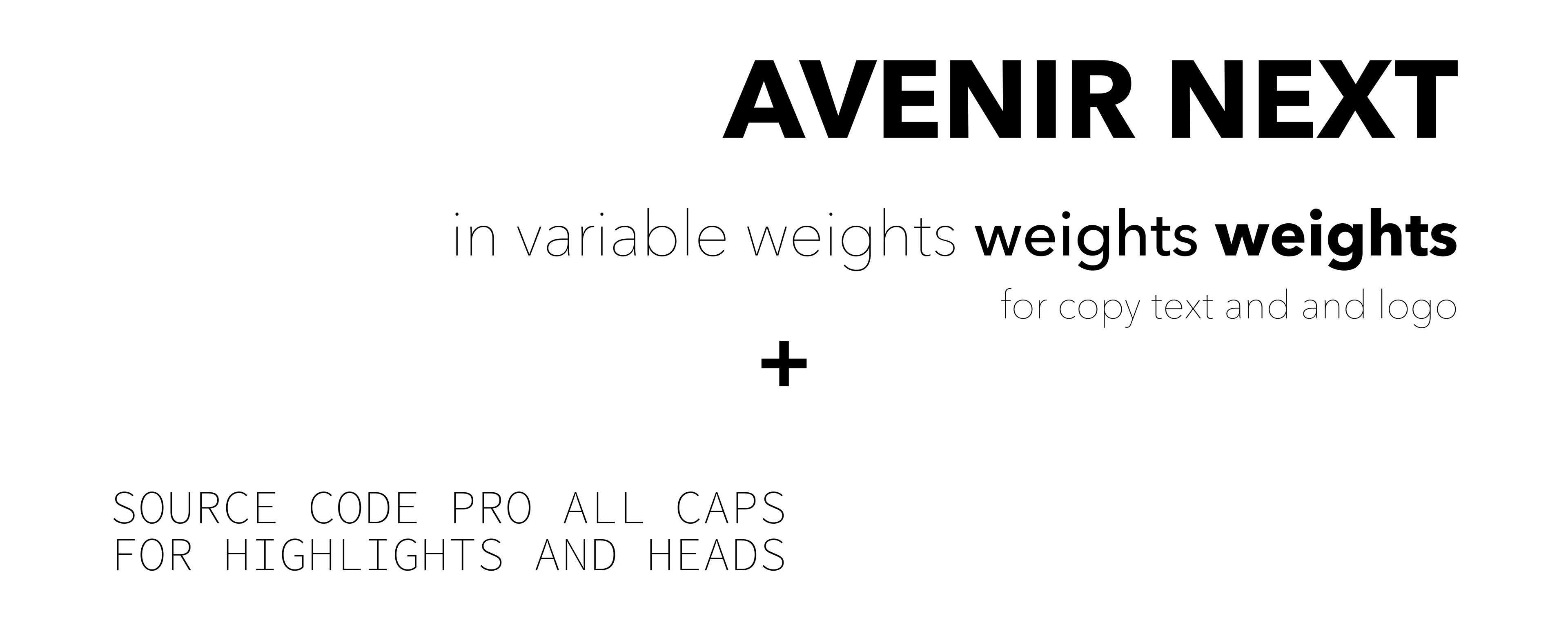Process image showing font pairing for headlines and copy text