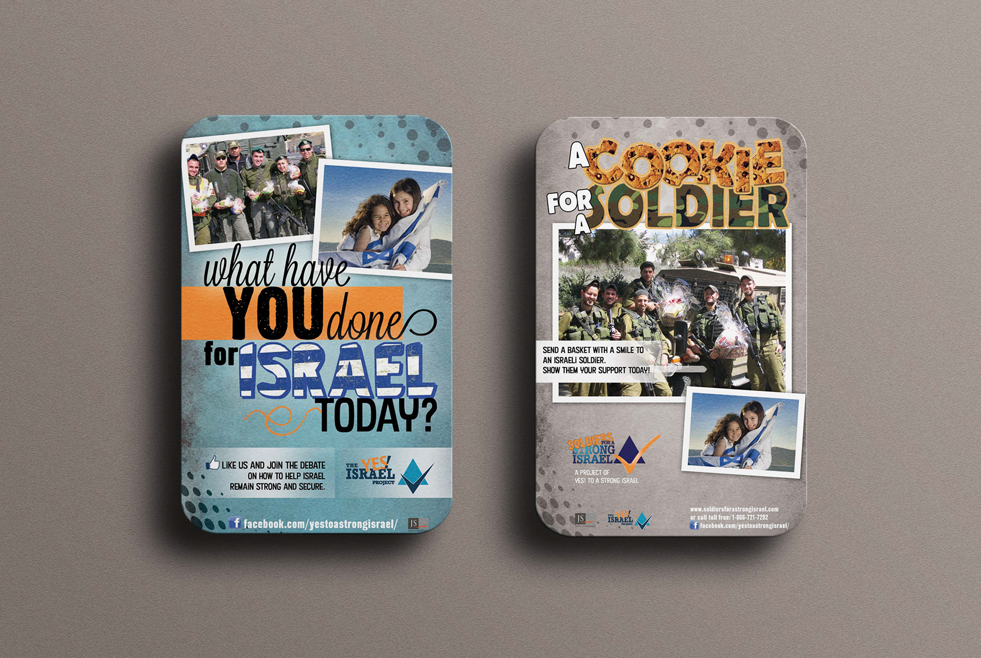 The Yes Israel Project, front and back of card