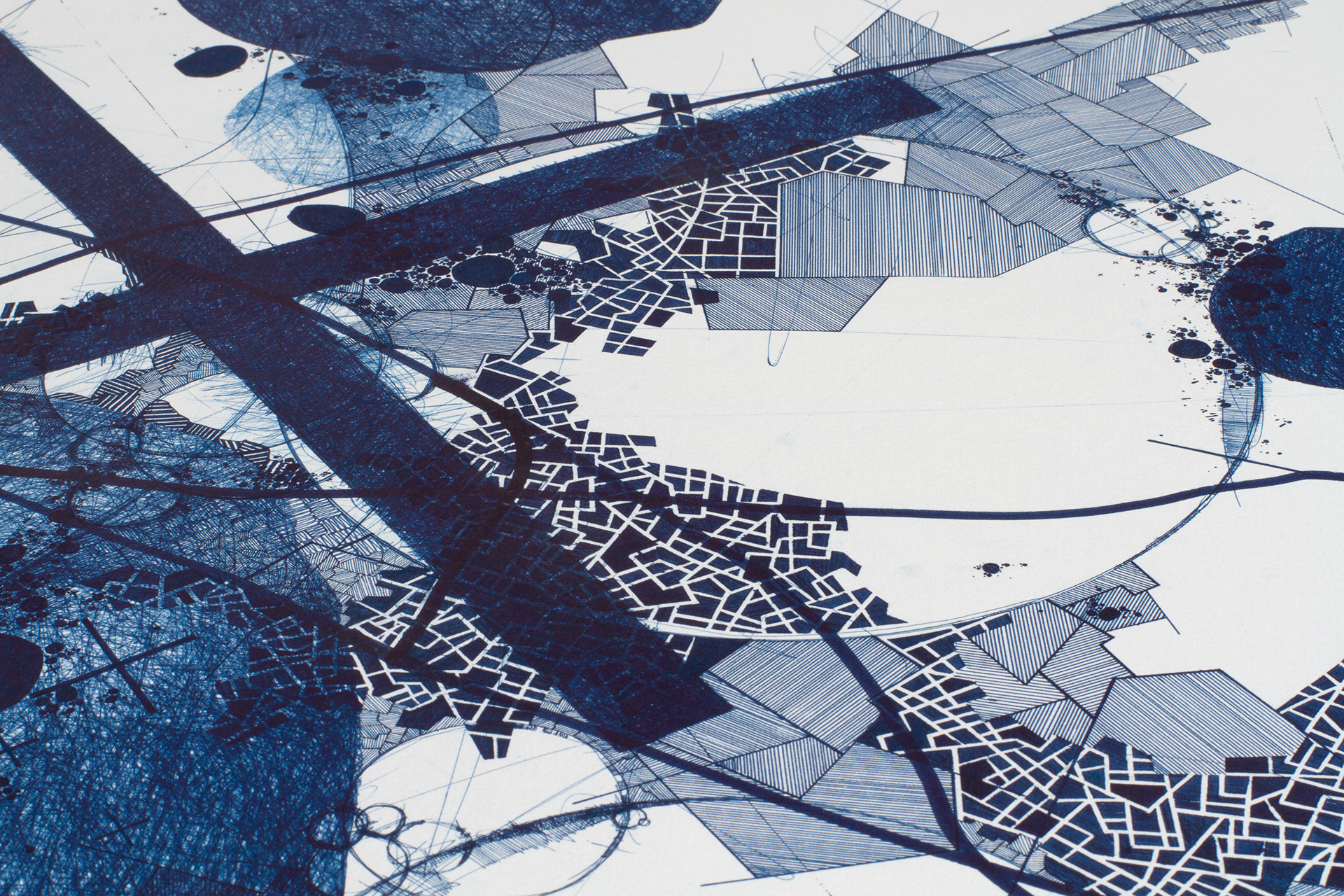 Derek Lerner, Detail of Asvirus 58, 2015 Ink on paper 44" x 30" (1.1m x 76cm)