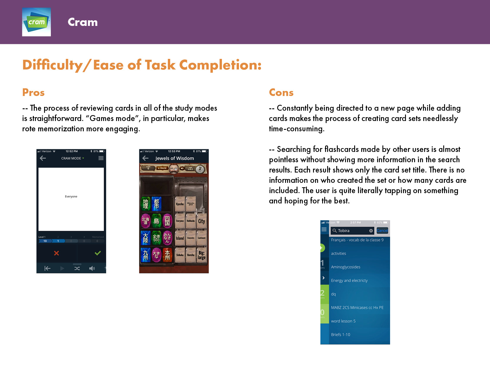 Competitive Research- Cram