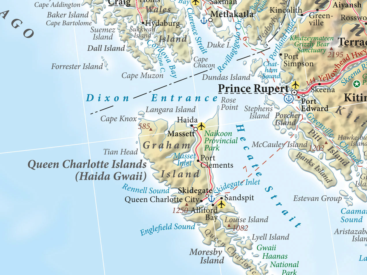 Karte Alaska & Yukon Territory - Prince Rupert