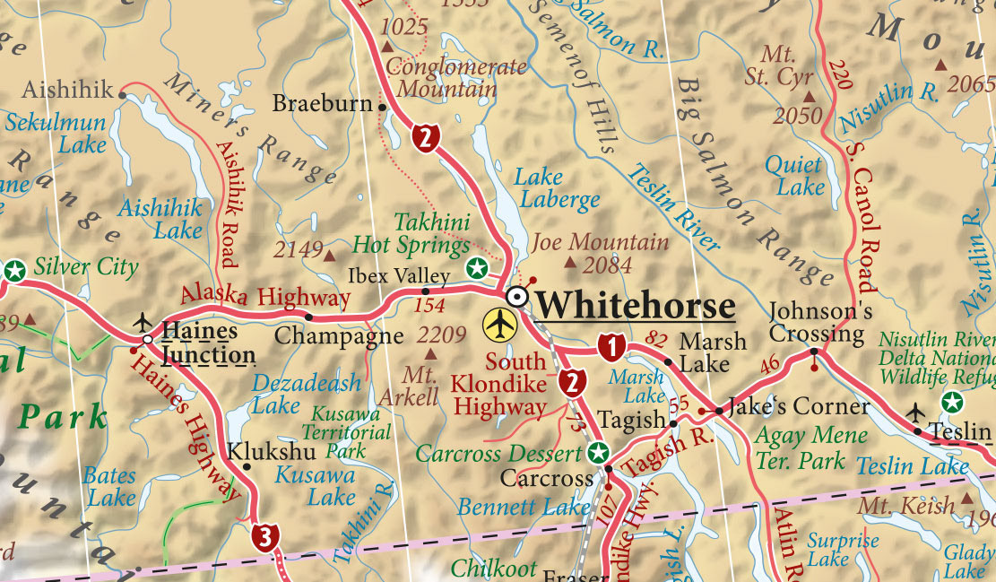 Karte Alaska & Yukon Territory - Whitehorse