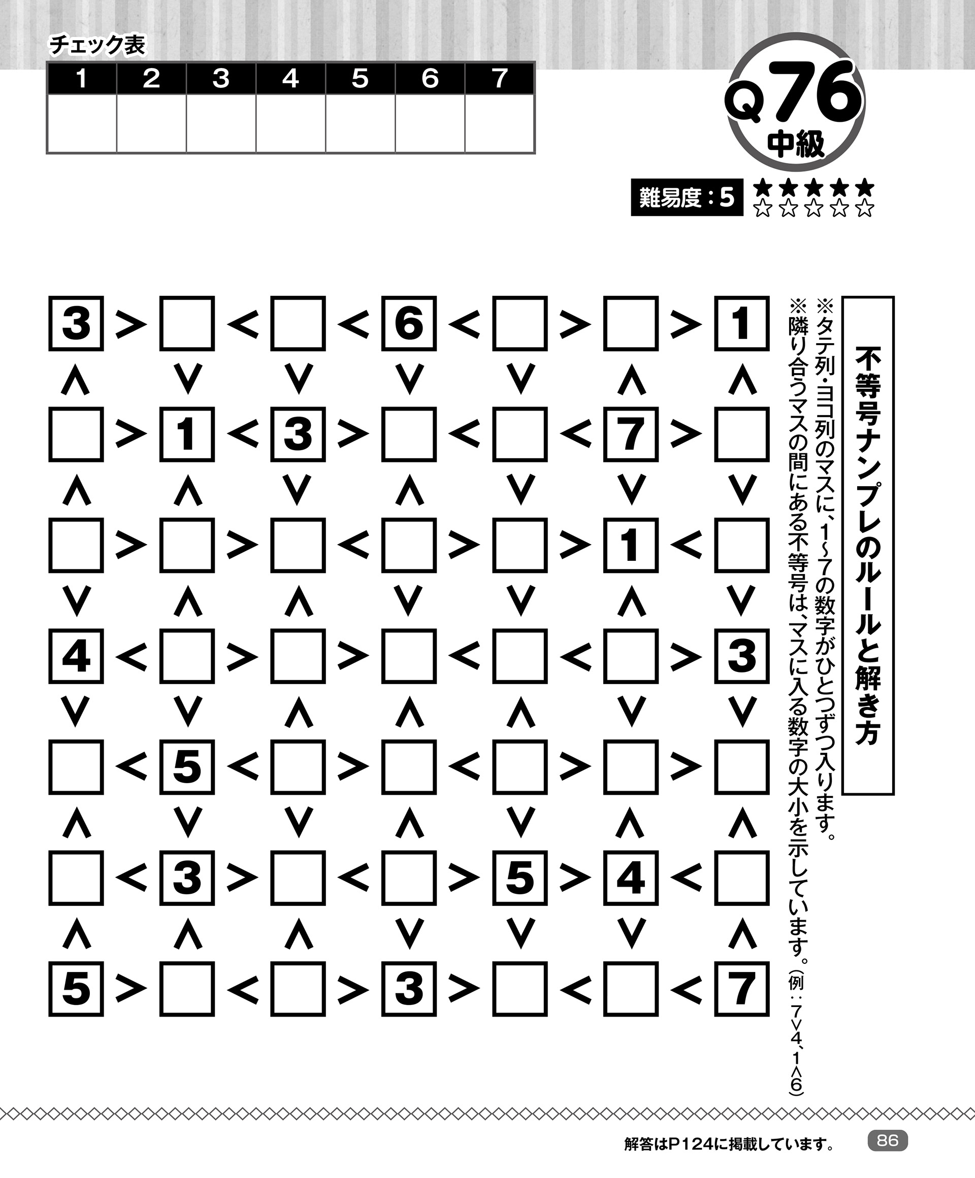 「難問ナンプレvol.7」晋遊舎・2017年4月発売・P86