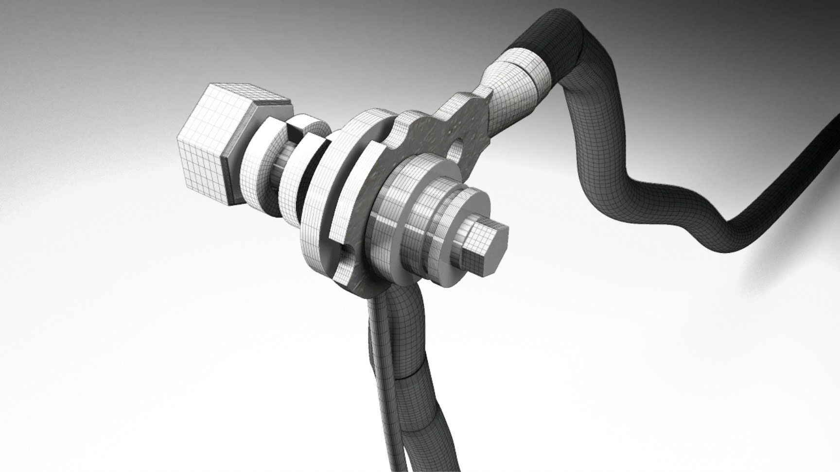 3D Illustration for car fire trial