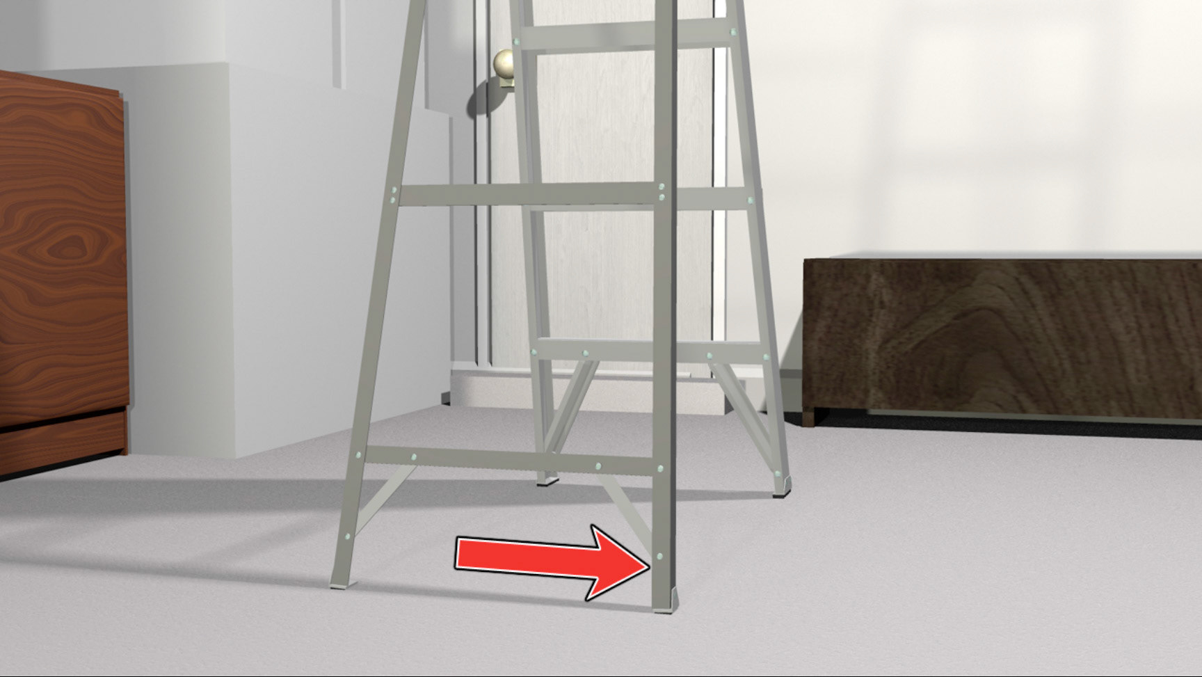 3D Illustration for ladder trial