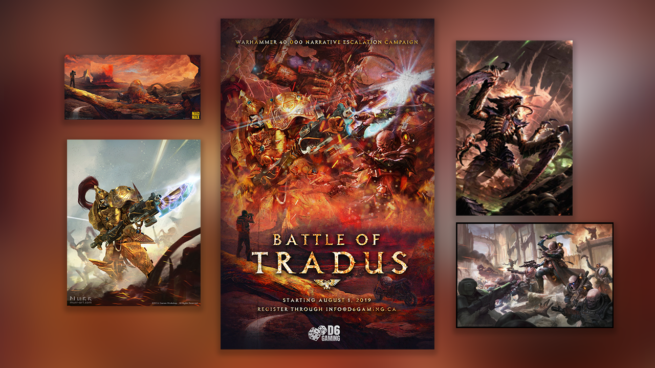 Battle of Tradus Event Poster (and the artwork used for the final composition) for D6 Gaming