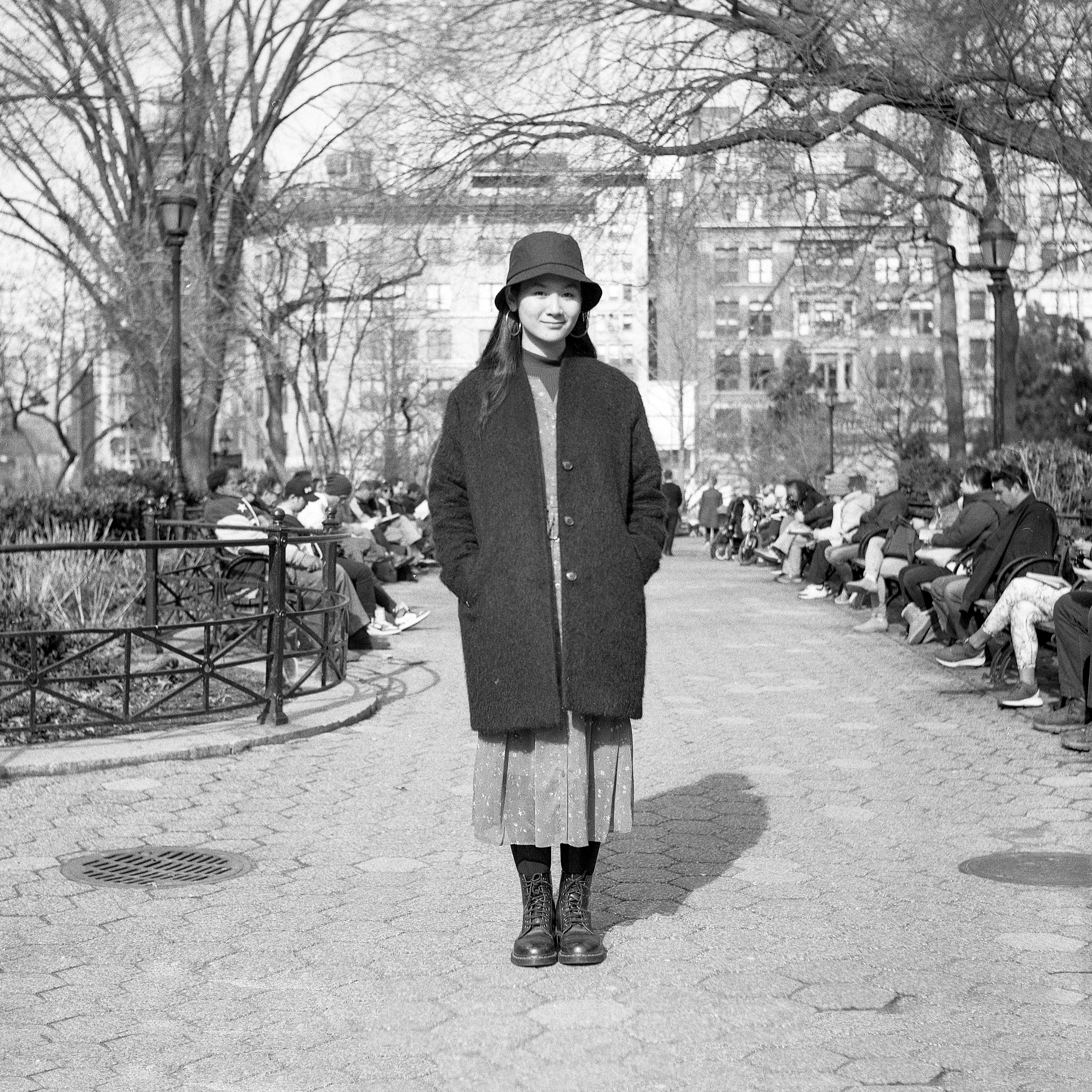 "Good coffee and people watching in the park"