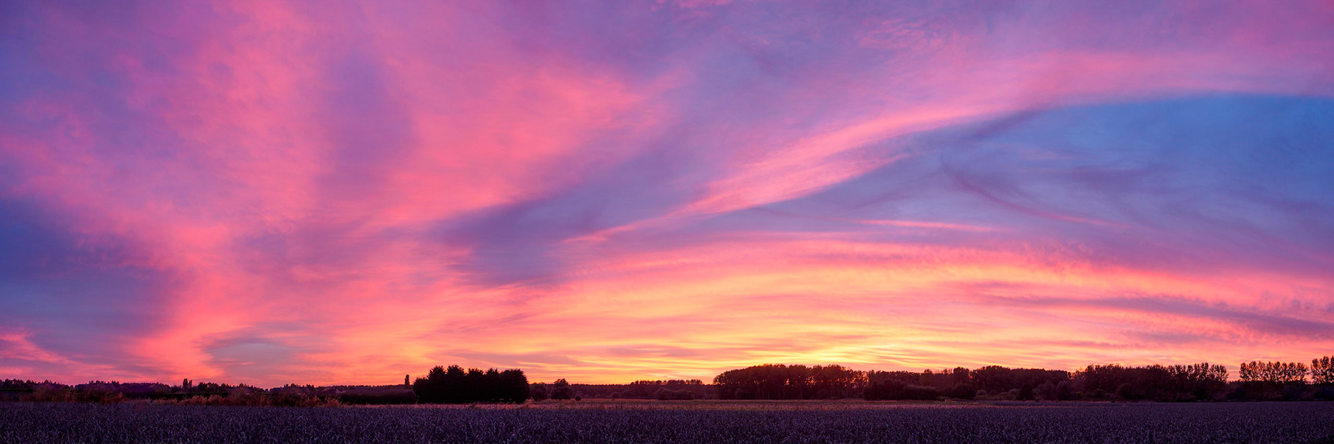Yellow Orange Pink Blue Fire in the Sky