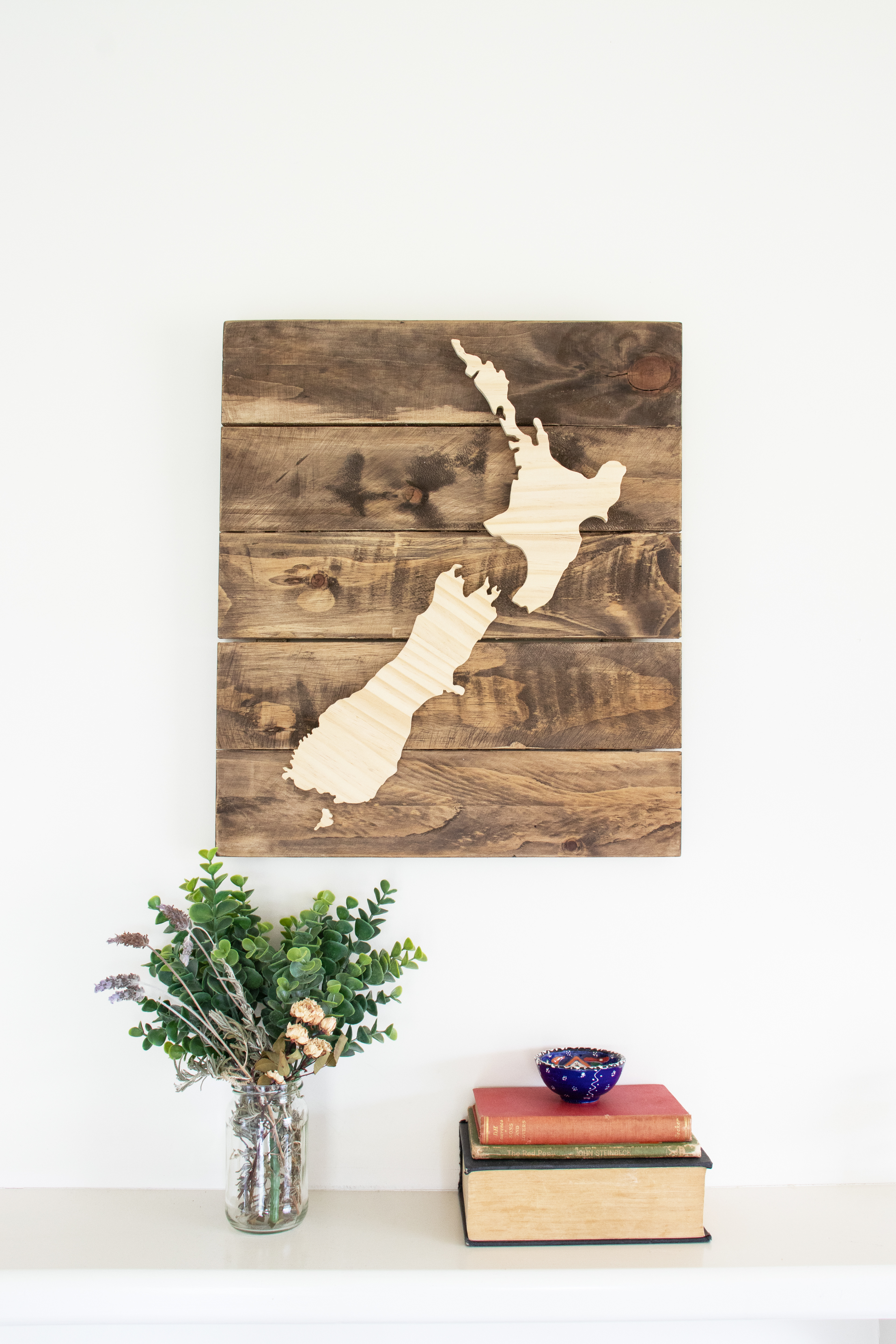 New Zealand on Reclaimed Wood - $155