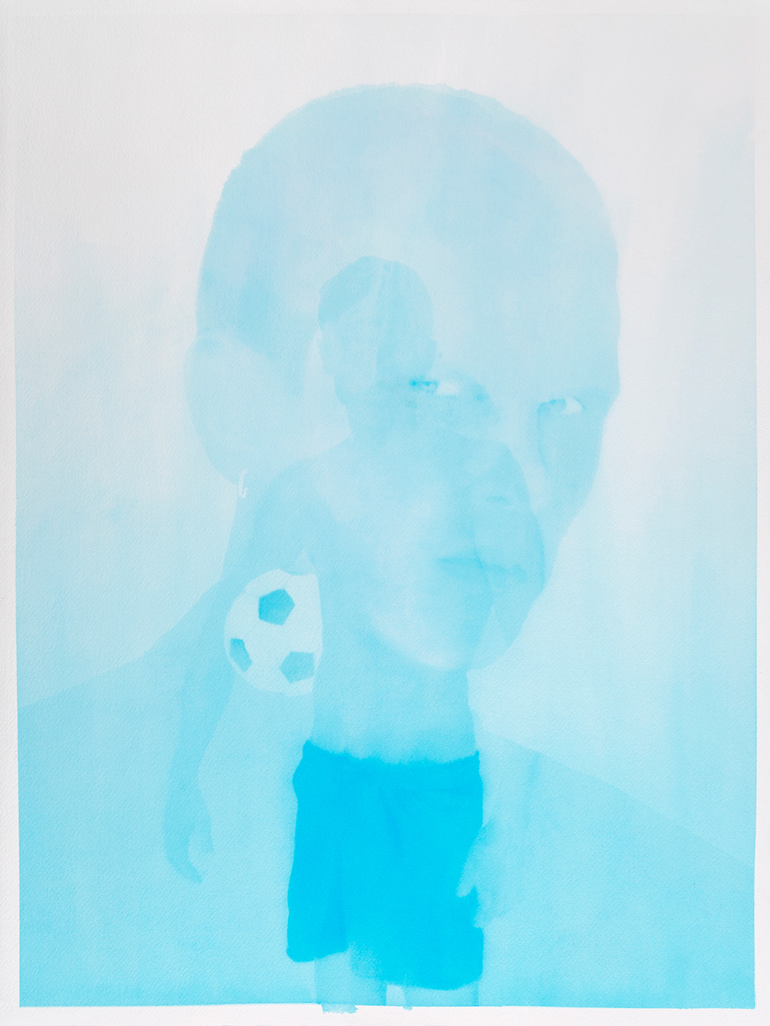 "Football" aquarelle, crayon de couleur et pastel sur papier - 460 x 610 mm - 2020