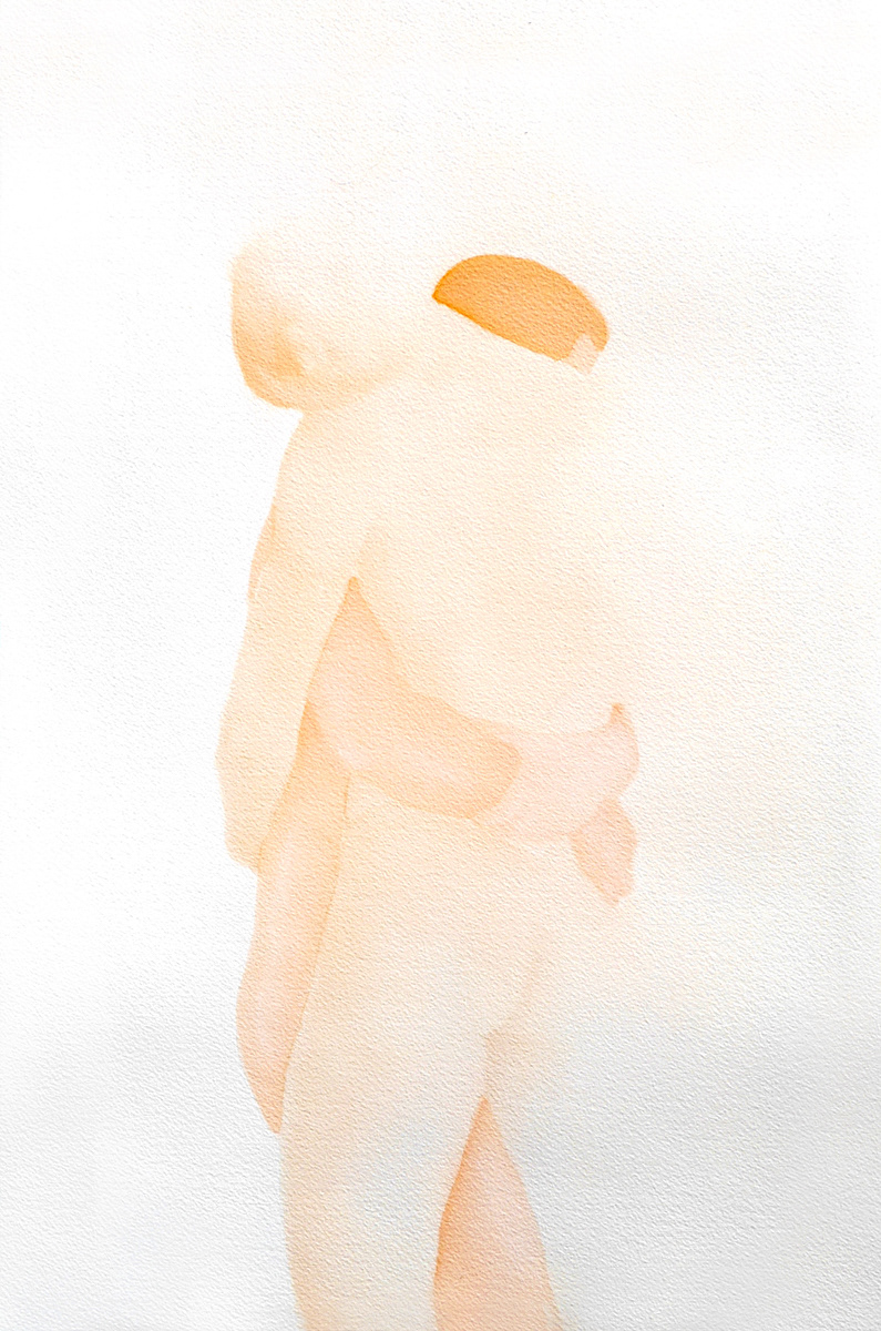 "Couple en sublimation" encre aquarelle et pastel sur papier - 30,5x46cm - 2019