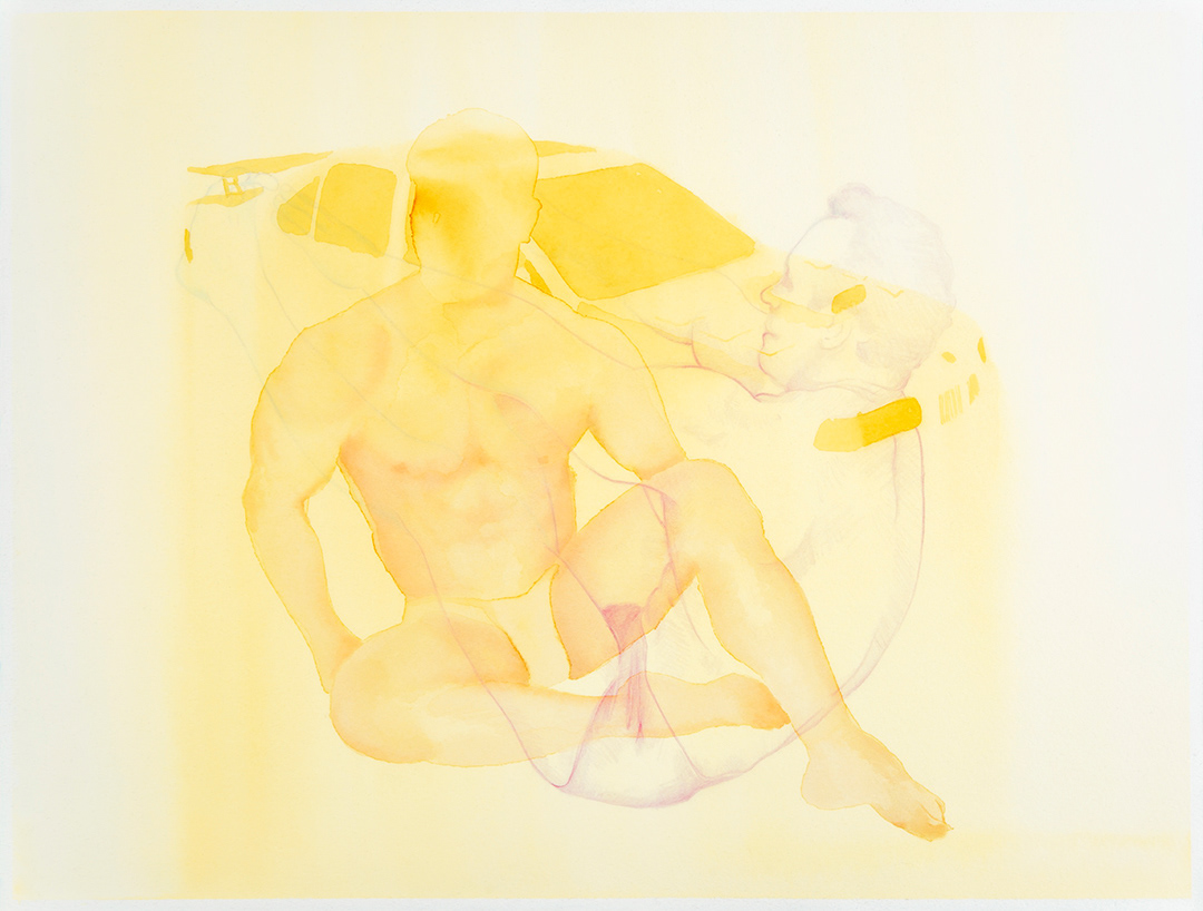 "La bagnole" aquarelle et crayon de couleur sur papier - 410 x 310 mm - 2020
