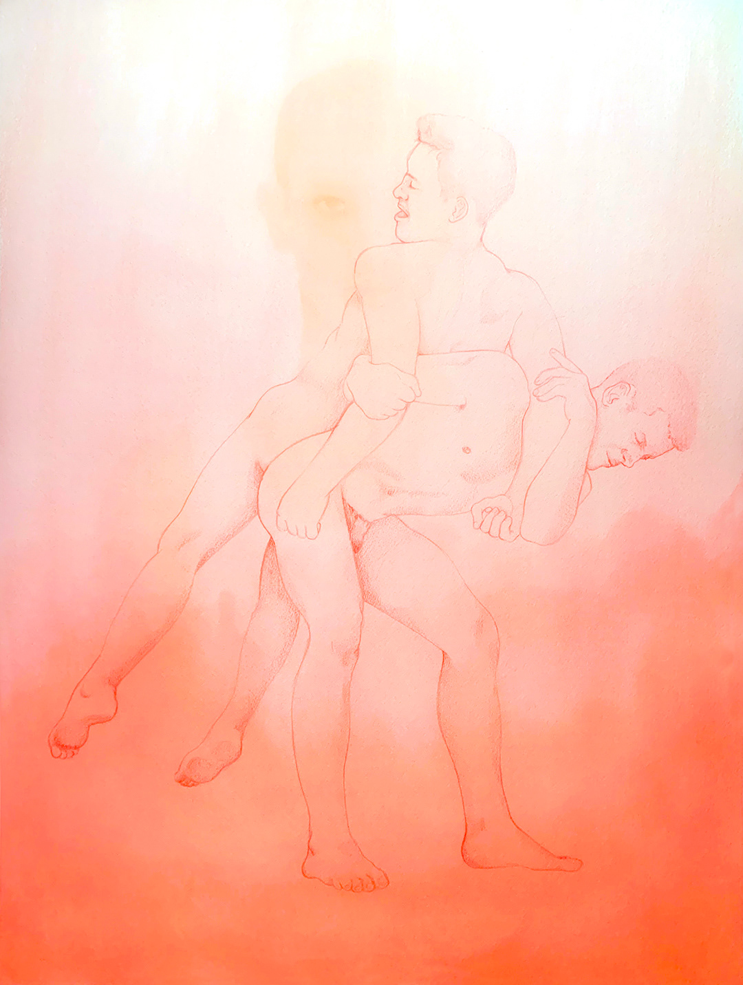 "Lutte" Aquarelle, crayon de couleur et pastel sur papier - 460x610 mm - 2020