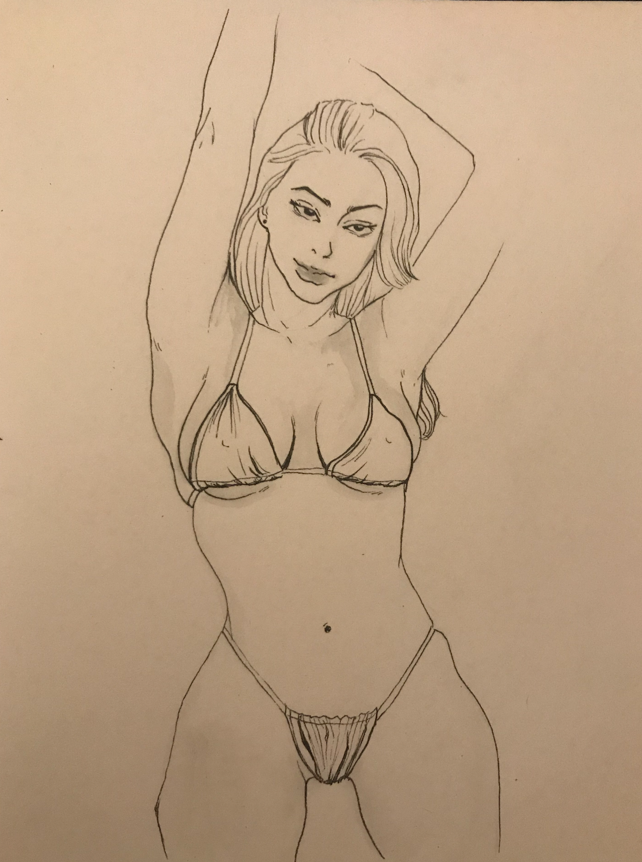 BEFORE ADDING INK AND USING A WATER BRUSH