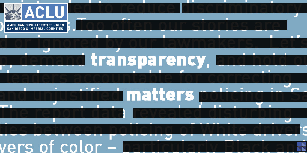 Social media graphics created for a police transparency campaign.