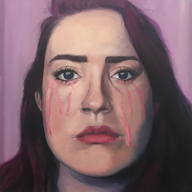 'Beauty Queen in Tears' Self Portrait Oil on Canvas, 2015