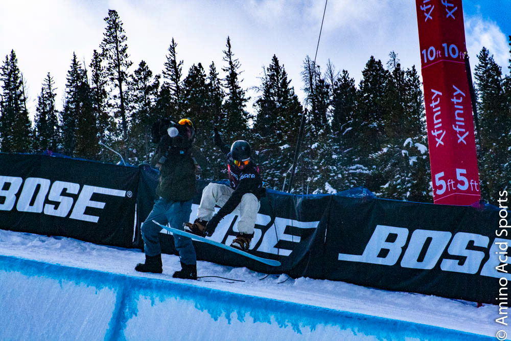 Patrick Burgener back flips through the cold December air on Run 2