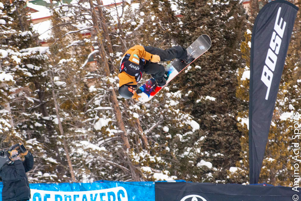 Japan's Yuto Totsuka corks his tail grab front flip in the Halfpipe