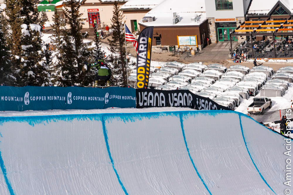 Ikko Anai of Japan tail grabs his spin into his first hit at Copper's Hallfpipe