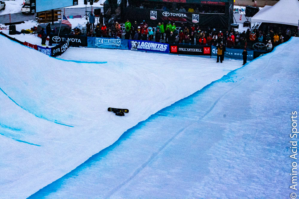 On the final hit of Run 1, Jake Pates catches the wall lip wrong and faces a scary moment
