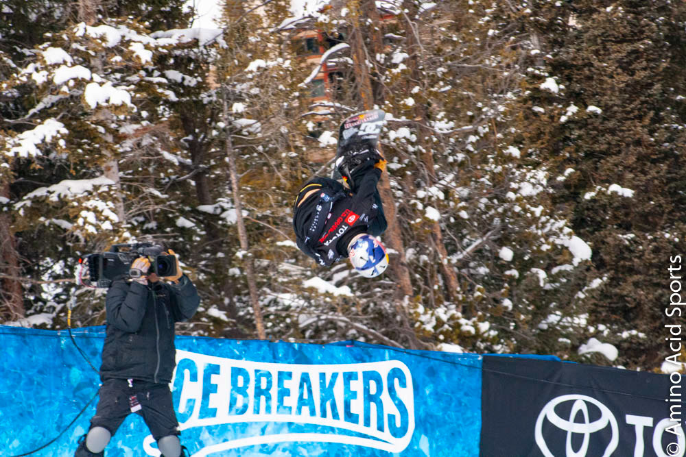 Toby Miller back flips a sharp hit in his 1st run in Copper's Halfpipe