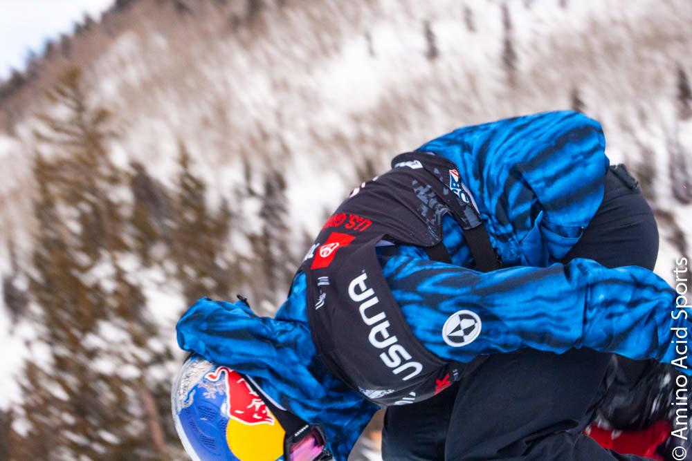 Auzzie maniac Scotty James' 1st Run include a signature cork 900* Front flip off his 2nd hit
