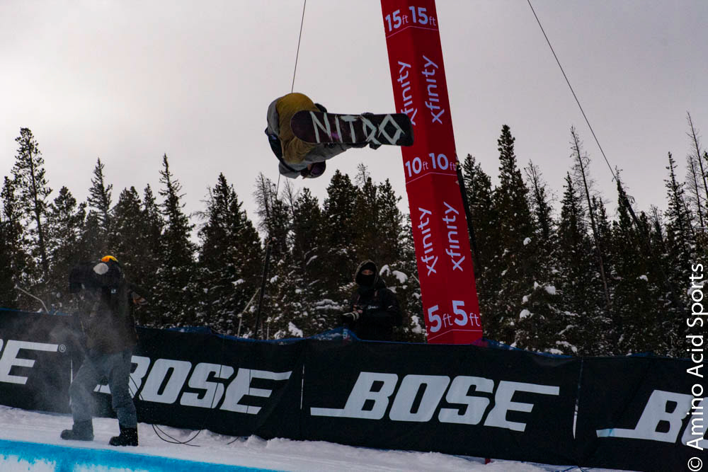Kent Callister (#19) corks a McNasty in the Copper Halfpipe