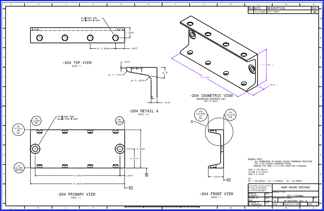 Angled Stock Sides Drawing