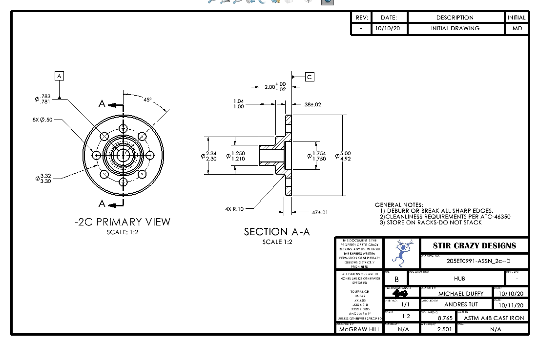 Wheel Hub - Drawing - CATIA 3D Exp