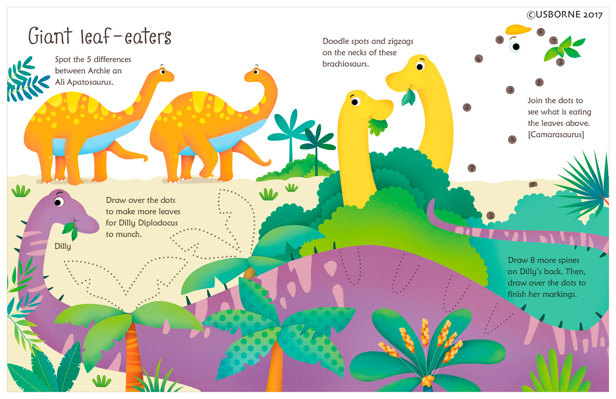 usborne little children's dinosaur activity book