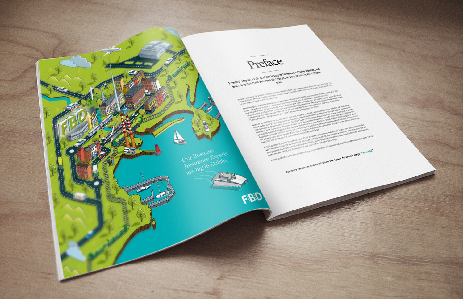 Ad campaign map art in print