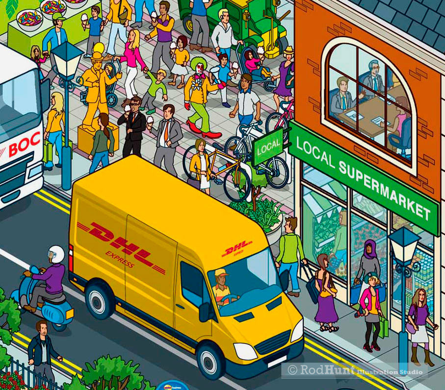 isometric Town Illustrations