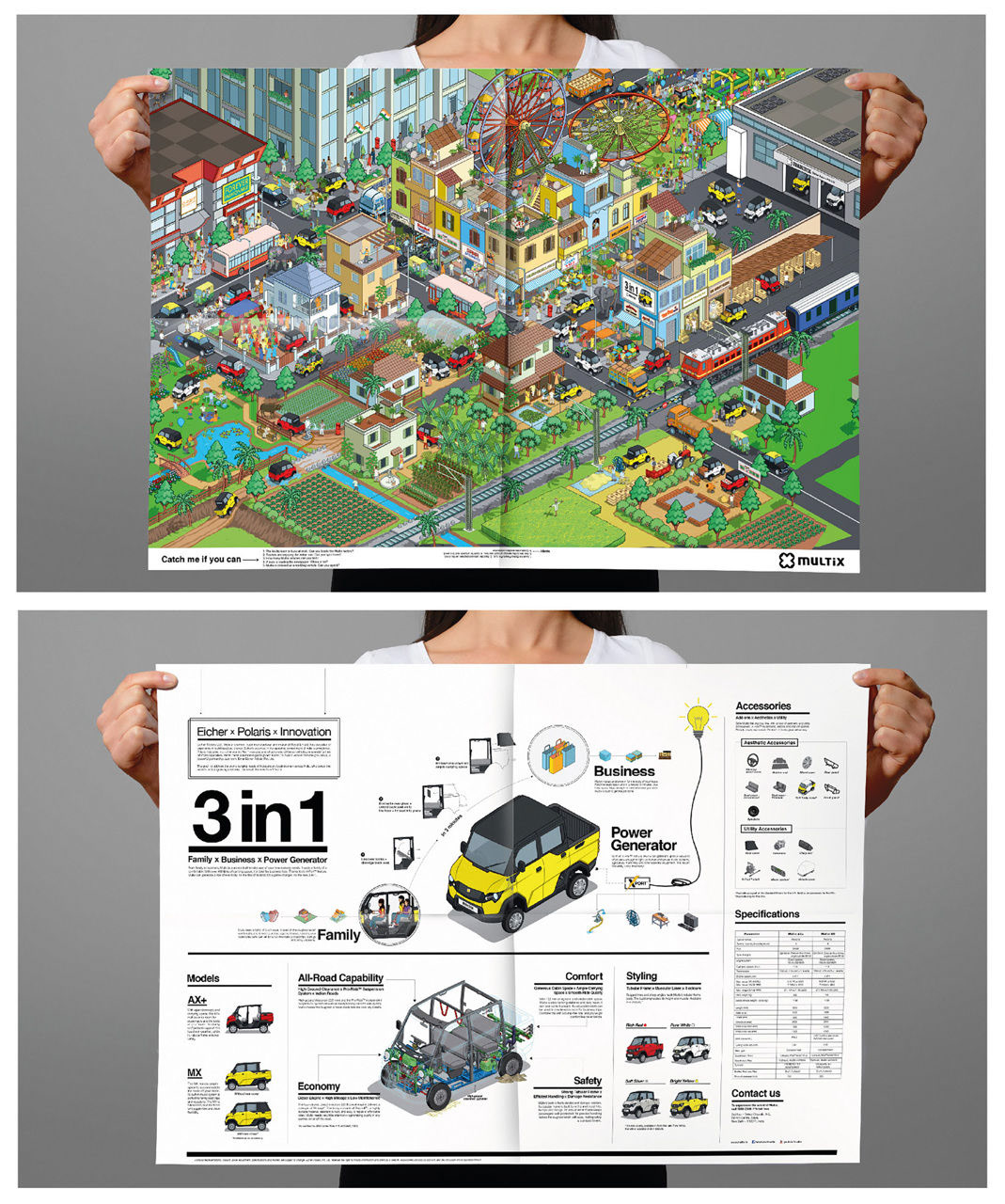 Illustration used in the print campaign for the Automotive industry launching a new car