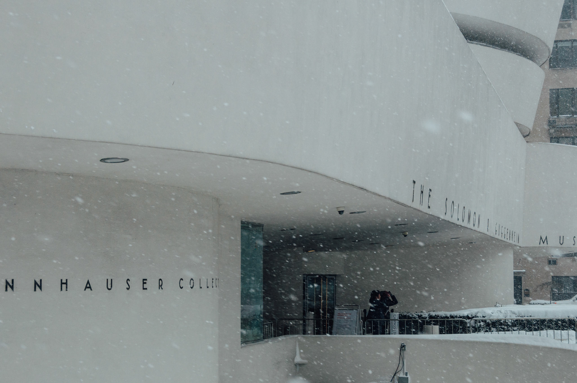 A snowy January morning in New York City.