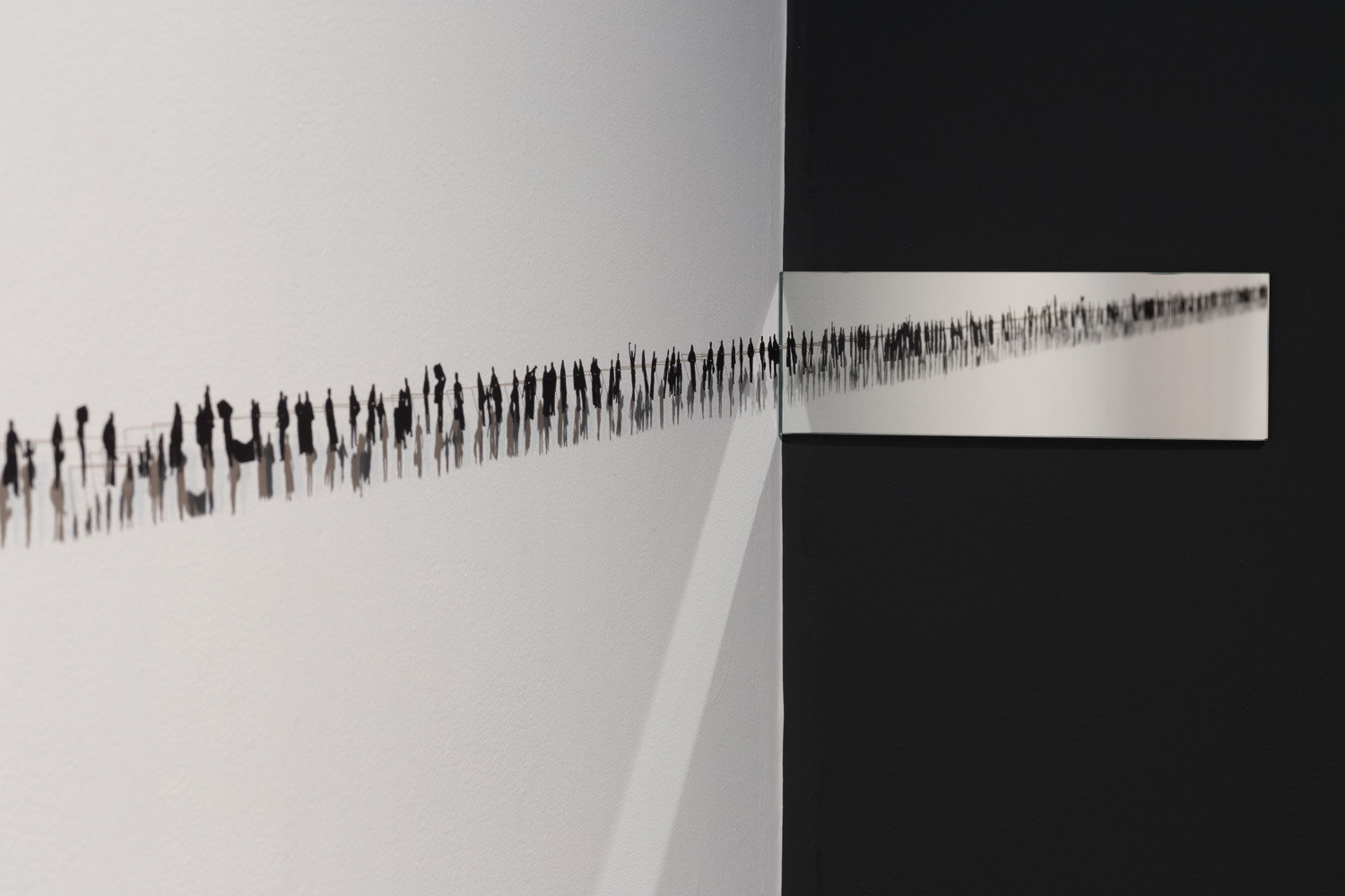 Witness (2015), paper, pins, mirror