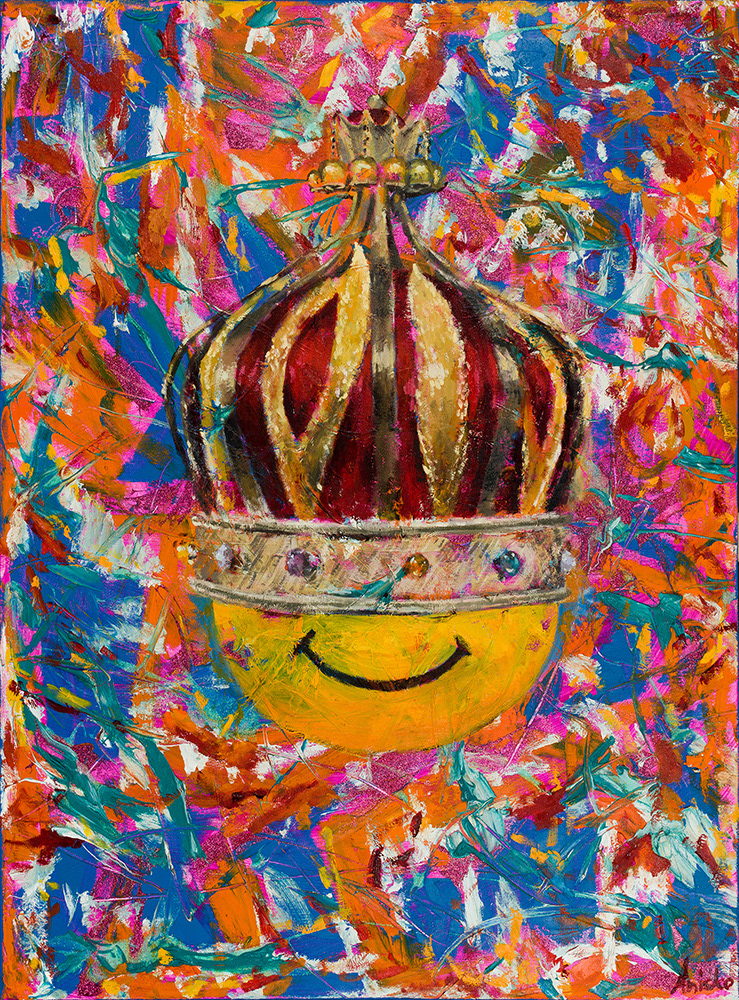Easy Like Sunday Morning - Oil & Glitter on Canvas