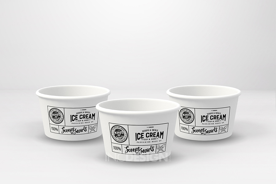 Download IN.C DESIGN STUDIO - Mock Up Template: Ice Cream or Yogurt Cup/Cone